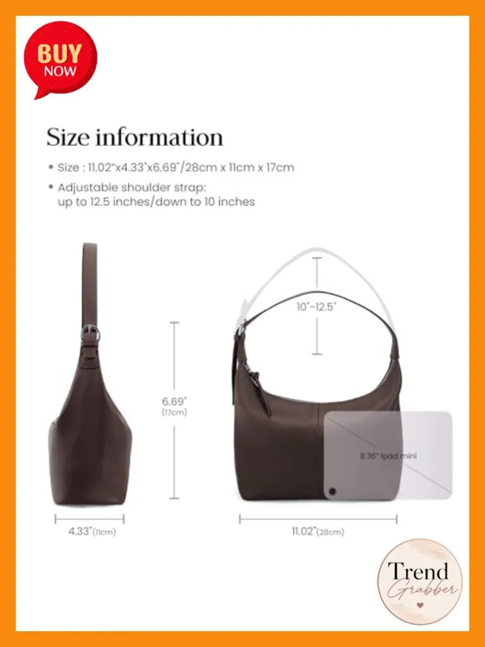 Genuine Leather Slouchy Hobo Bag Lightweight Shoulder Handbag Satchel